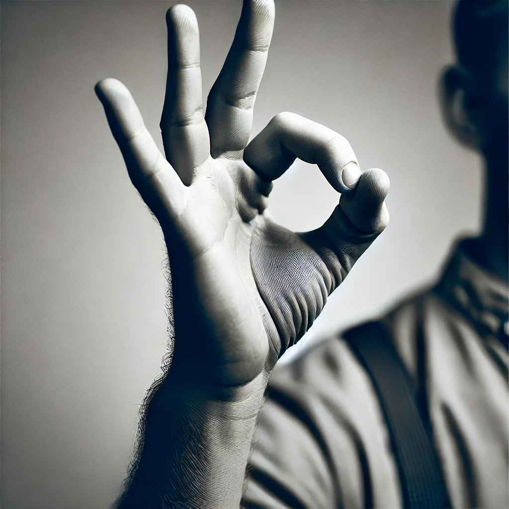 Imagen de una mano con gesto OK